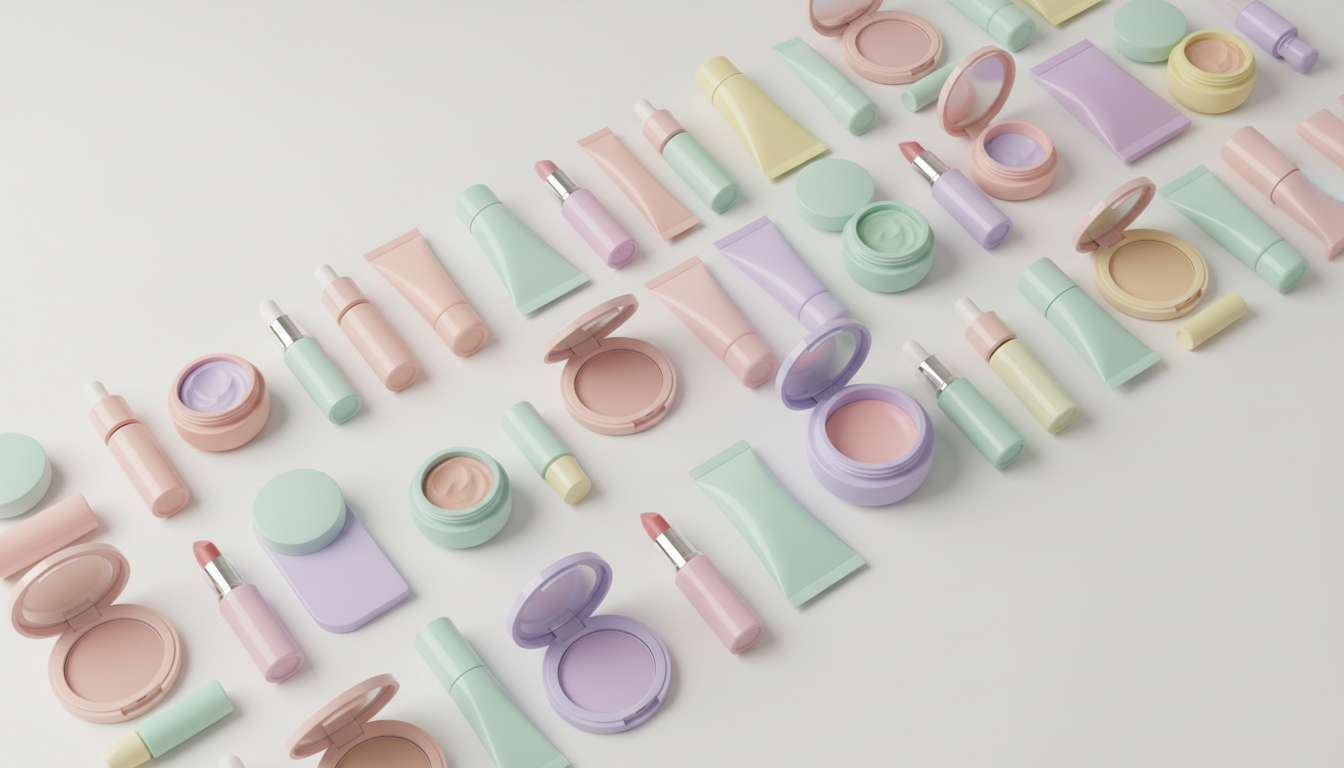 Productos cosméticos organizados