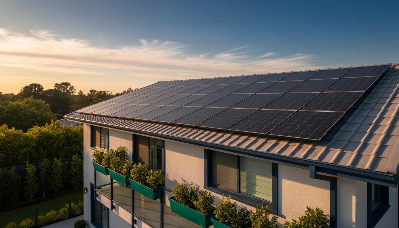 Paneles solares instalados en techo residencial en San Pedro Garza García