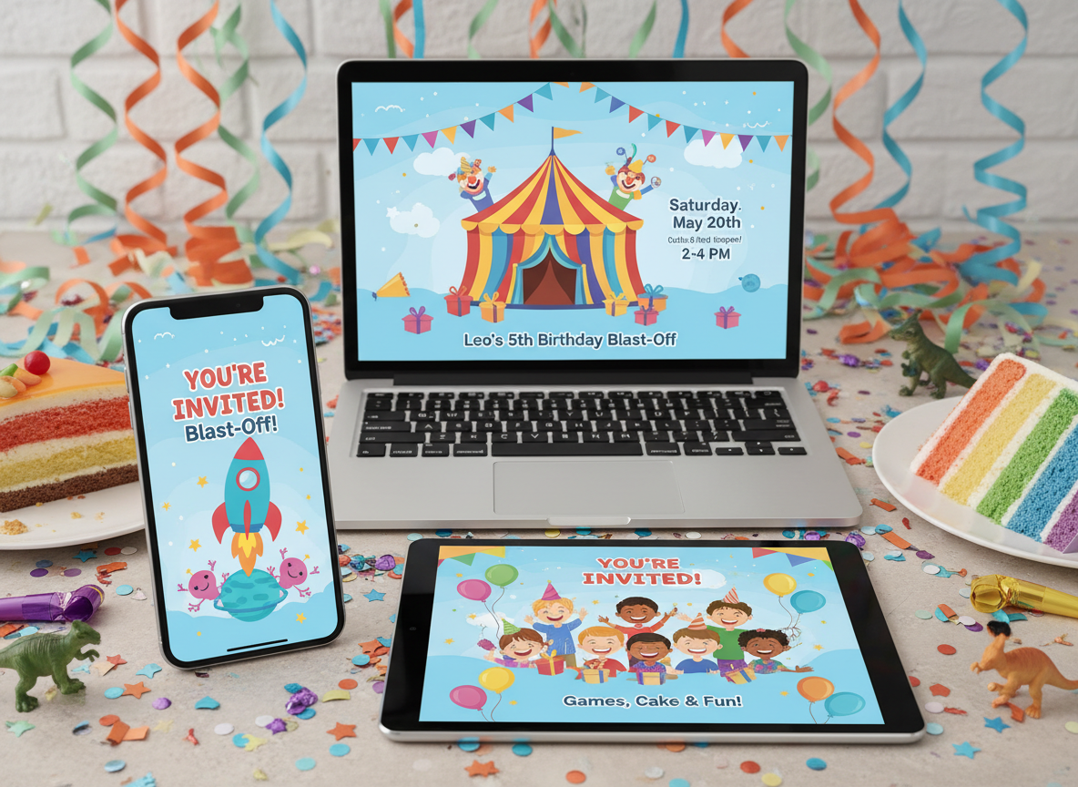 Invitación digital para fiestas infantiles
