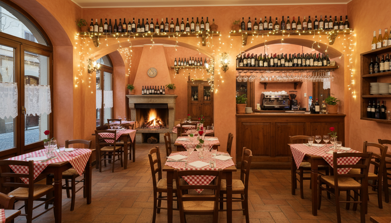 Interior de la trattoria