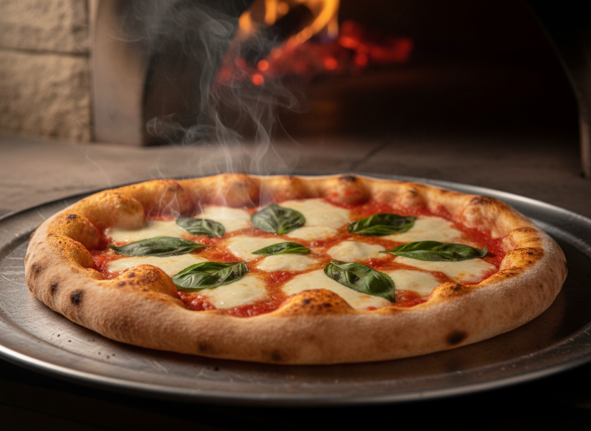 Pizza recién horneada