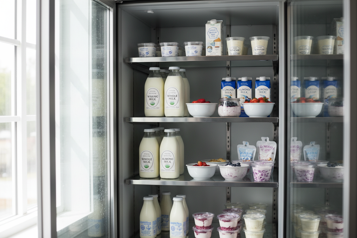 Selección de productos lácteos frescos