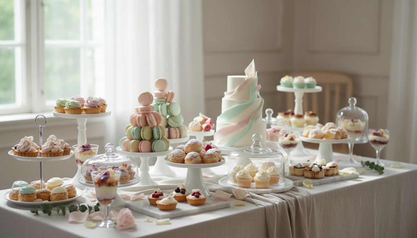 Variedad de postres gourmet