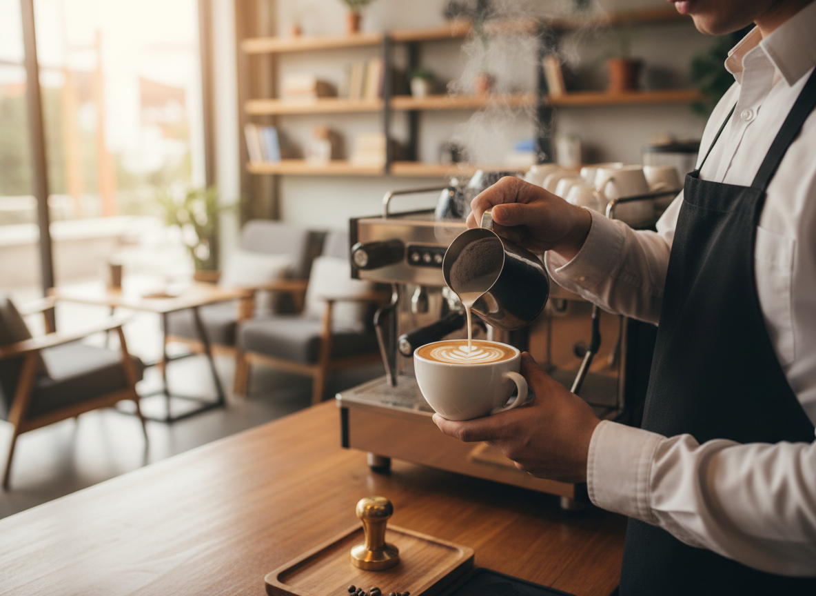 Café preparado por barista