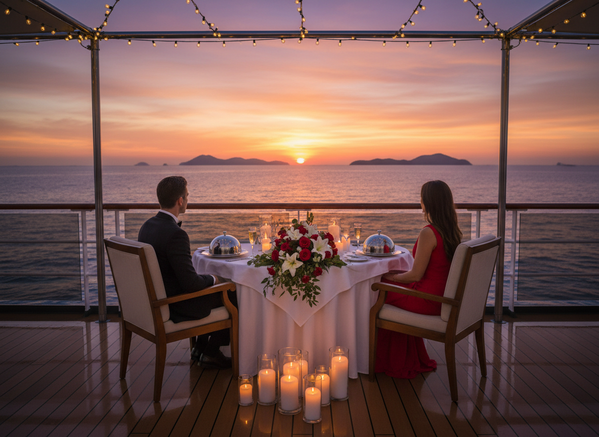 Cena romántica en crucero