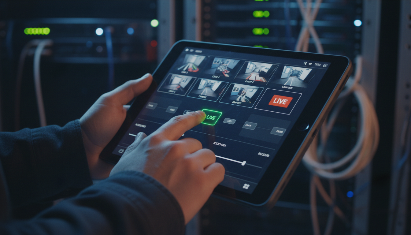 Operación de tablet de producción en vivo